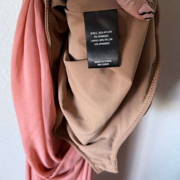 Michael Costello x REVOLVE Follie Maxi Pink Dress Gown Mesh Halter Size XS - Picture 13 of 16